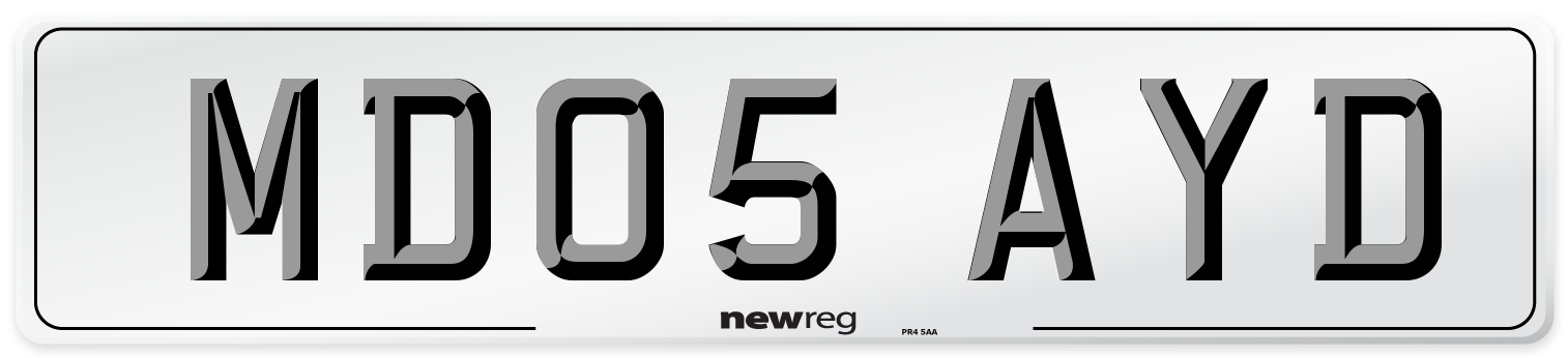 MD05 AYD Number Plate from New Reg